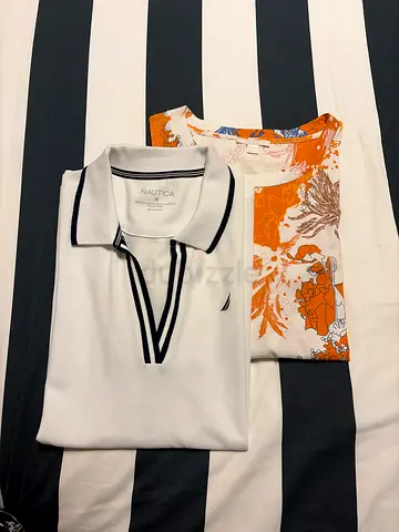 Nautica White Polo and Floral Print T-shirt Bundle