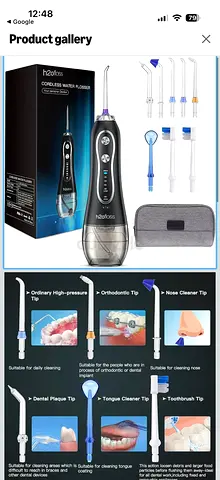 Cordless Water Flosser Oral Irrigator with Multiple Tips