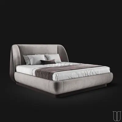 New Modern Upholstered King Bed Frame with Padded Headboard