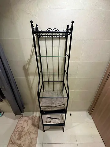 IKEA RÖNNSKÄR Black Bathroom Shelving Unit