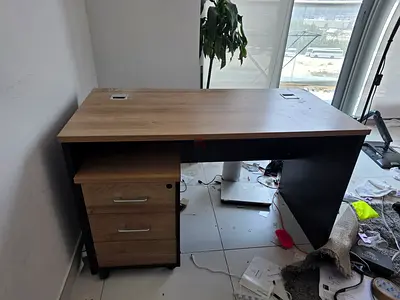 120 x 60 classic oak color desk with drawer