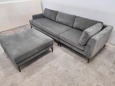 Velvet gray west elm andes gray color sofa