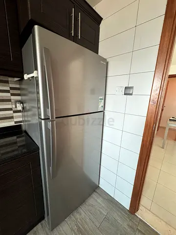 Stainless Steel Double-Door Refrigerator - Good Condition