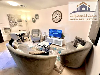 Fully furnished 2-bedroom apartment with a living room in Al-Taawun – 4,000.