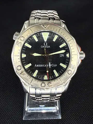 Omega seamaster white gold on steel 41mm limited edition of 9999/3xx6 American cup / full set 2001