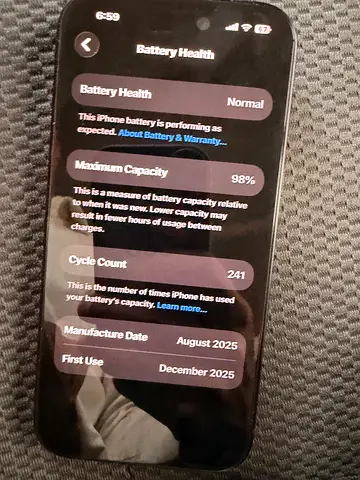 iPhone with 98% Battery Health — Good Condition