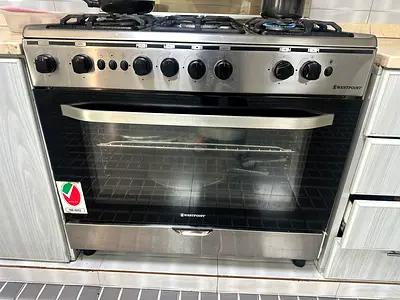 Westpoint 5-Burner Gas Cooker with Large Oven - Stainless Steel