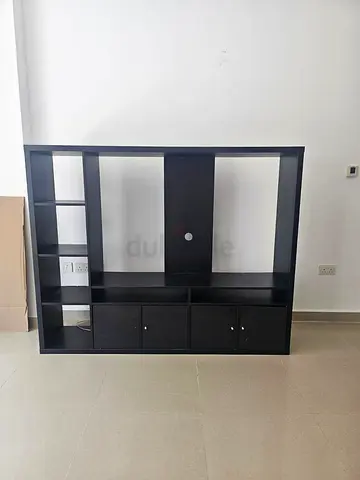 Black Wooden Entertainment Center / IKEA TV Unit — Good Condition