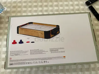 Mini Tabletop Air Hockey / Hockey Game - Wooden Finish, Compact