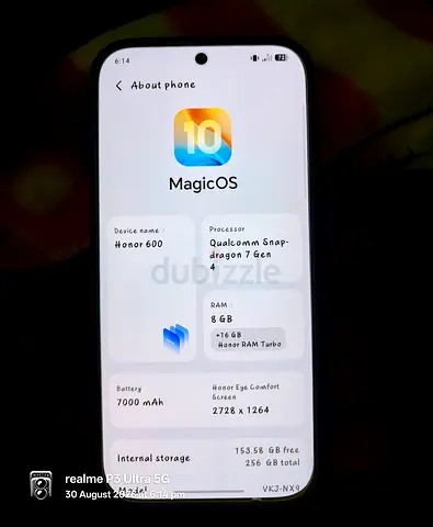 Honor 600 only 2 months old with bill Box and original charger