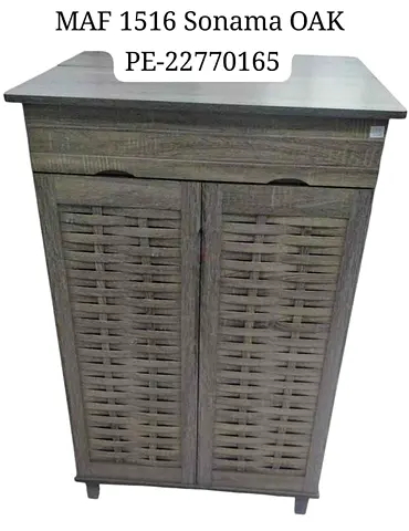 Sonoma Oak Woven-Front Storage Cabinet - Narrow Tall Cupboard