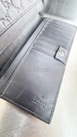 Black Gucci Long Leather Wallet - Made in Italy