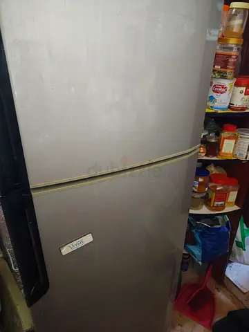Used Silver Double-Door Refrigerator - Good Working Condition