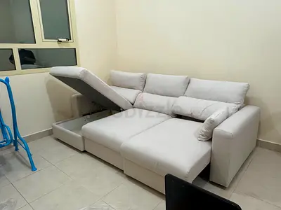 Ikea Eskilstuna L shape sofa bed with storage