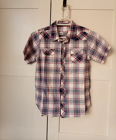 Boy's short sleeve checked casual shirt - size 11-12