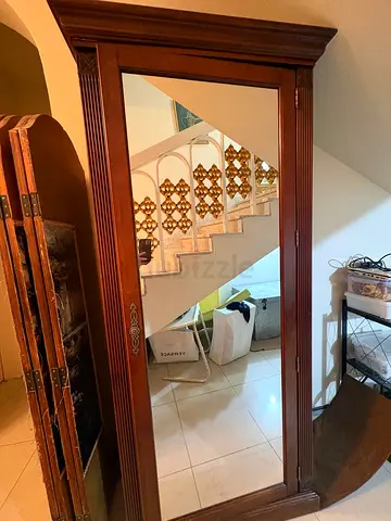 Solid Wood Full-Length Mirrored shoe cabinet Door / Free-Standing Mirror