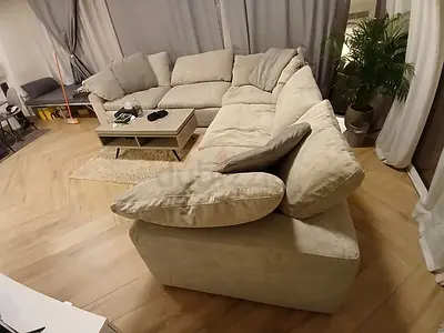 Pan Emirates Feather filled Sofa Excellent Condition