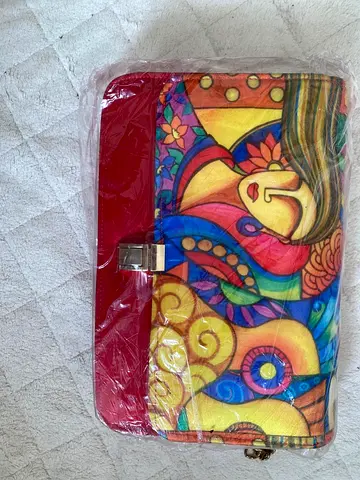 Brand new  indian hand made Colorful printed women's clutch bag - new condition