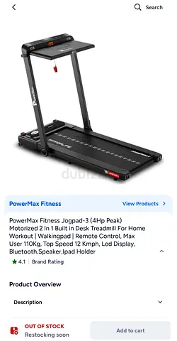 PowerMax Fitness Jogpad-3 Foldable Motorized Treadmill - Compact Desk Treadmill