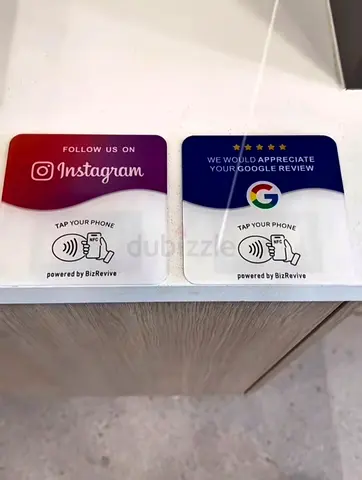Contactles Social & Review Tap Card (each NFC card is sold individual for 70Dhs each) Insta & Google