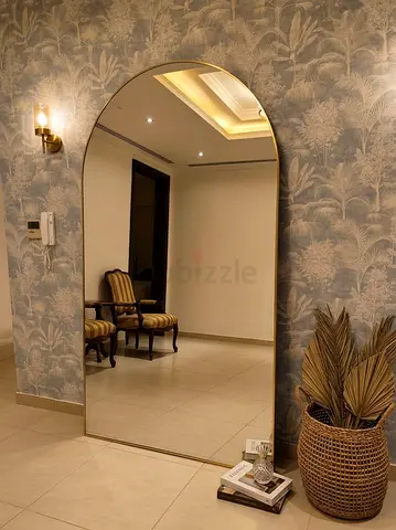 Large Full-Length Arch Mirror with Gold Frame - Excellent Condition
