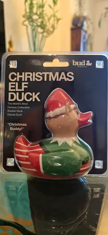 Original Bud Duck Deluxe Collectible Rubber Duck – Christmas Elf Edition