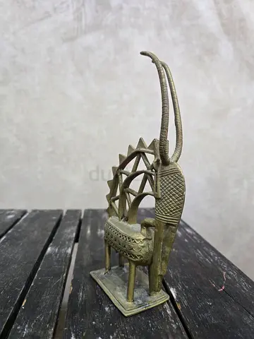 Brass African Antelope Sculpture - Decorative Collectible