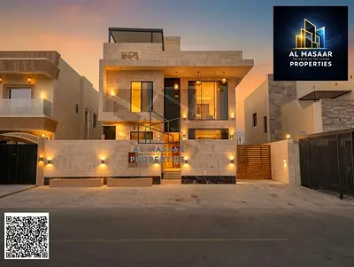 Modern two-story villa with a rooftop, custom-finished with stone, fully owned, freehold. Price includes air conditioning.