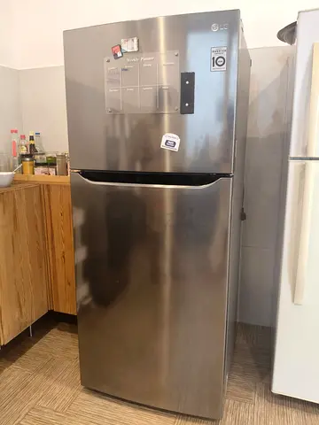 LG Stainless Steel Double Door Refrigerator - Good Condition