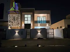 Luxury villa for sale in Al Yasmeen, Ajman, featuring 6 master bedrooms with built-in wardrobes, maj