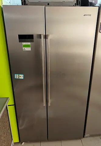 Smeg Stainless Steel Side-by-Side Refrigerator - Good Condition