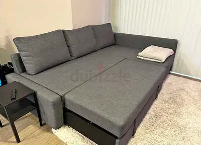 Grey Sectional Sofa Bed with Storage