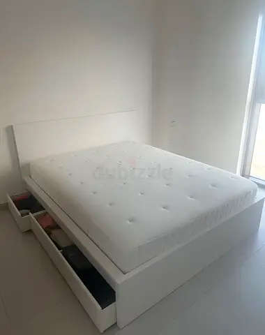 Ikea malm king size bed with ikea mattress like new