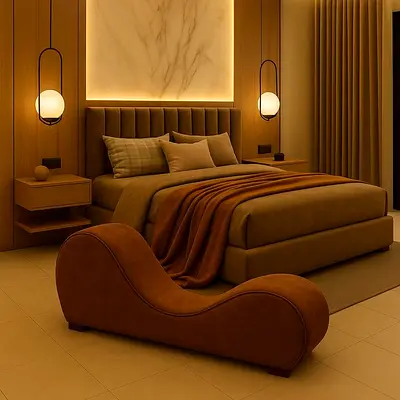 Dark brown color 160*200 queen size bed