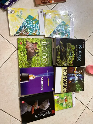 Set of highSchool and university leval curriculum Textbooks: BiologyChemistry Physics Economics