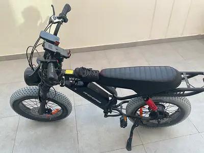 Used Fat-Tire Electric Bike - Comfortable Dual Suspension, Long Seat
