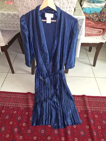 Vintage Berkelex Women's Blue Dress from 1975-1985 | Made in England | Size UK 12