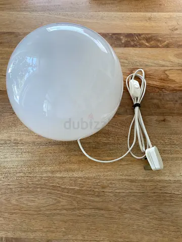 IKEA FADO White Glass Globe Table Lamp