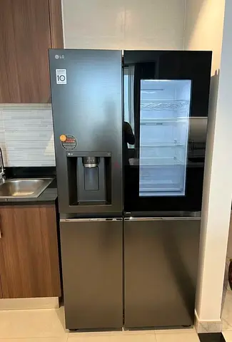 LG InstaView™ Double Door Fridge, 617L, Black