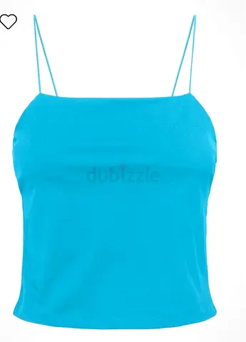Women's Turquoise Spaghetti Strap Crop Top - Size XS