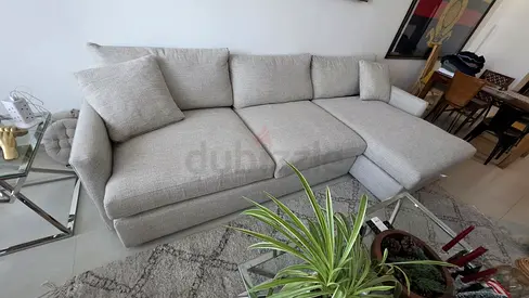 Selling high quality crate & barrel Lsahpe sofa feather filled