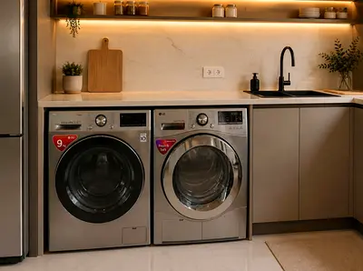 Lg 9 kg washing machine and 9 kg dryer separate set new model slightly used