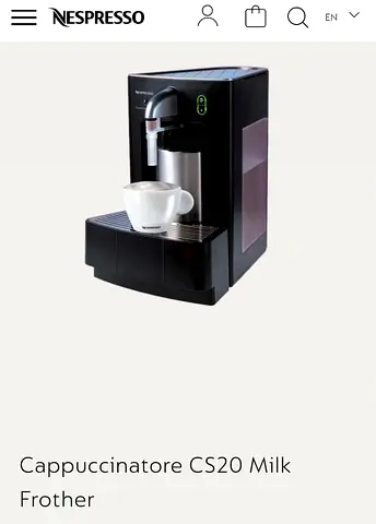 Nespresso Cappuccinatore CS20 Milk Frother - Compact Coffee Machine