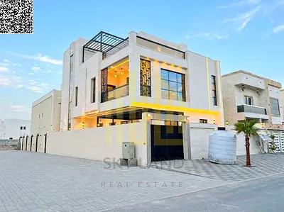 Villa with pool in Ajman | Al Bahia area | 5 bedrooms, majlis, living room, and roof terrace | Freehold ownership for all nationalities | Price negoti
