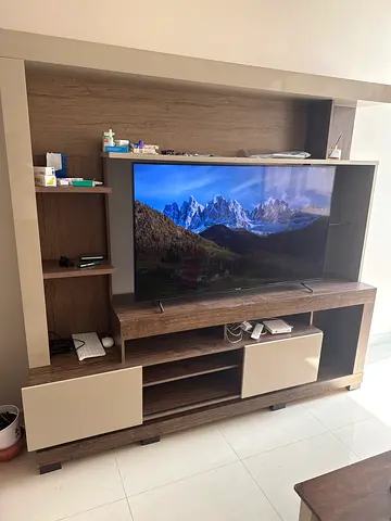 55-inch LED TV with Wall Unit and Accessories - Good Condition