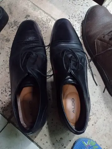 Aldo black leather men shoes size  42