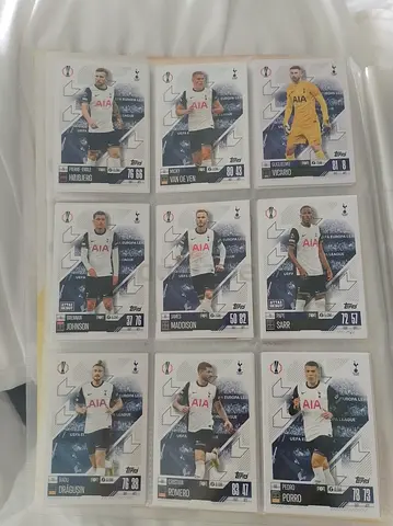 Lot of 18 Tottenham Hotspur Topps UEFA Europa League Player Cards (2023/24)