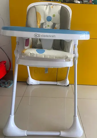KINDERKRAFT Adjustable Baby High Chair - Light Blue/White