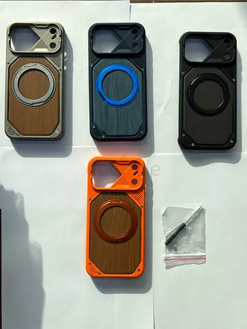Margoun Private Collection for Apple iPhone 17 Pro Max Rugged Magnetic Phone Cases with Wood Texture