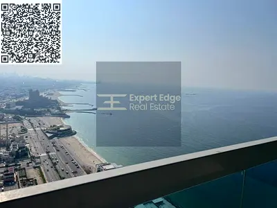 شقة بإطلالة كاملة على البحر | غرفة نوم واحدة متاحة للإيجار السنوي في برج كورنيش عجمان